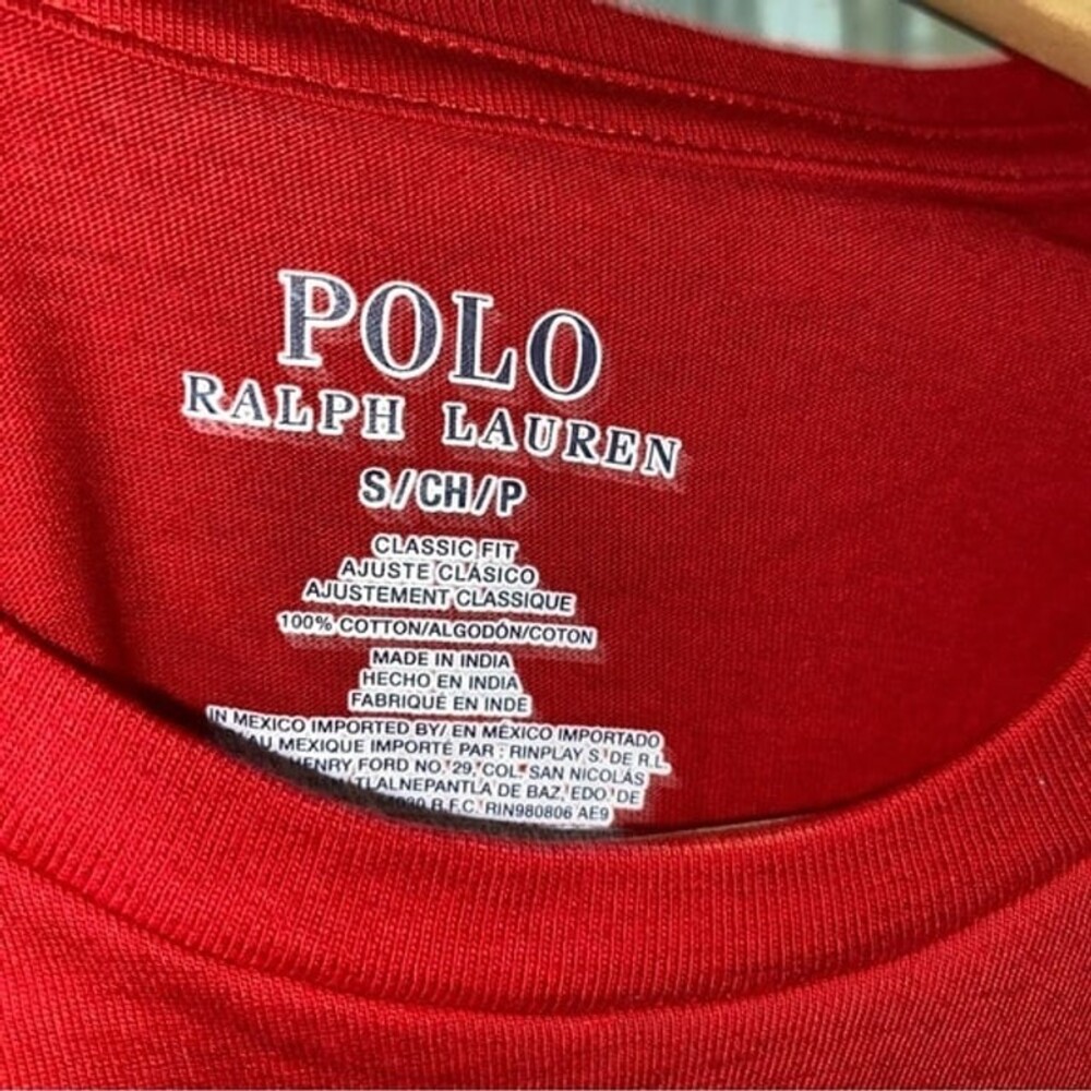 Polo by Ralph Lauren Men's Red Classic Fit T-Shirt - Picture 3 of 4